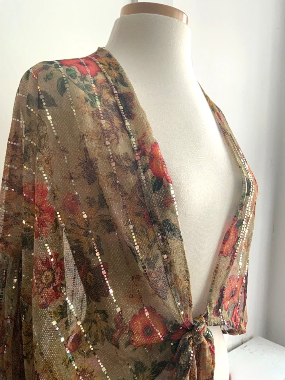 Anthropologie Shine Floral Kimono Blouse - Picture 4 of 6